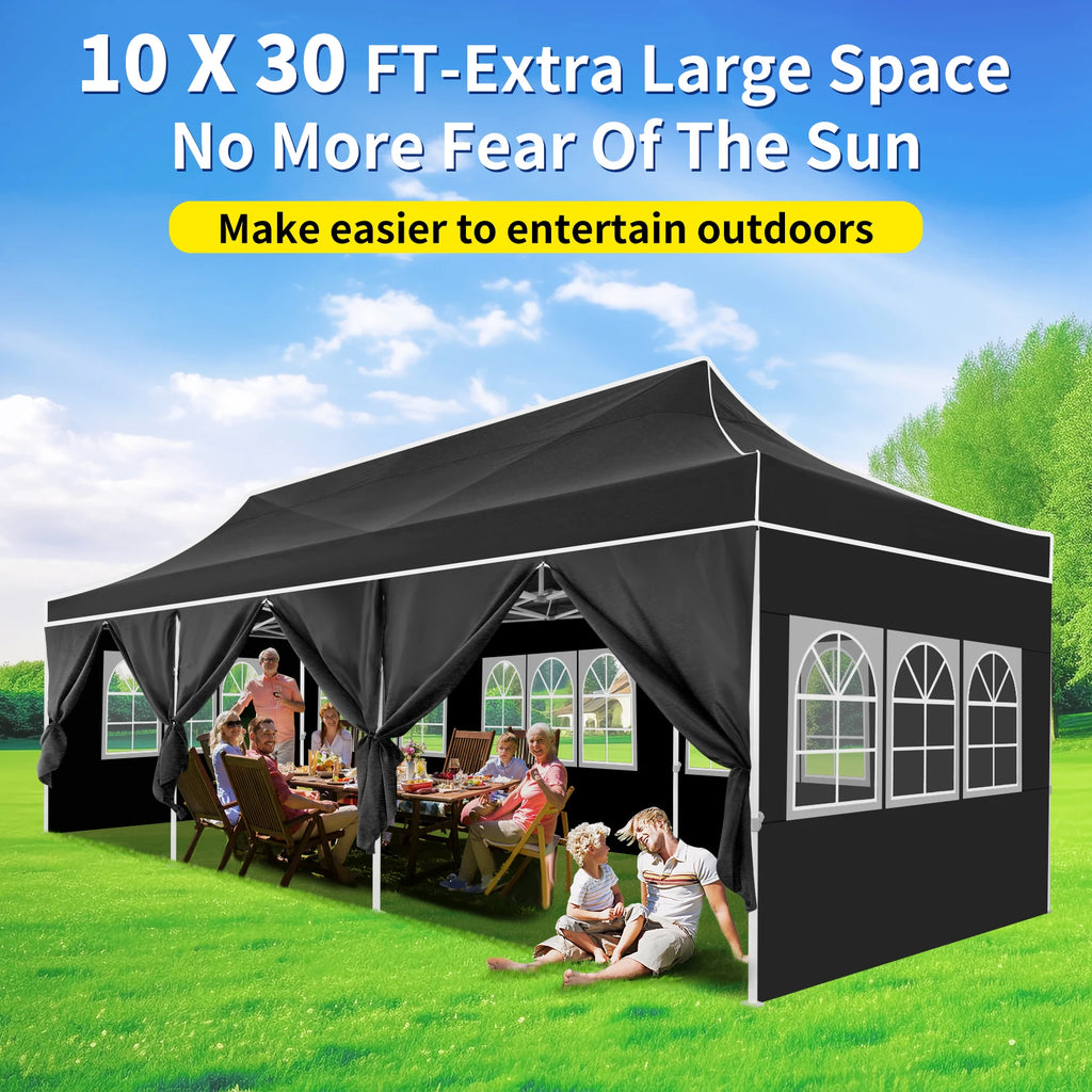 10x30ft Pop Up Canopy Tent Gazebo Party Heavy Duty Marquee Awning