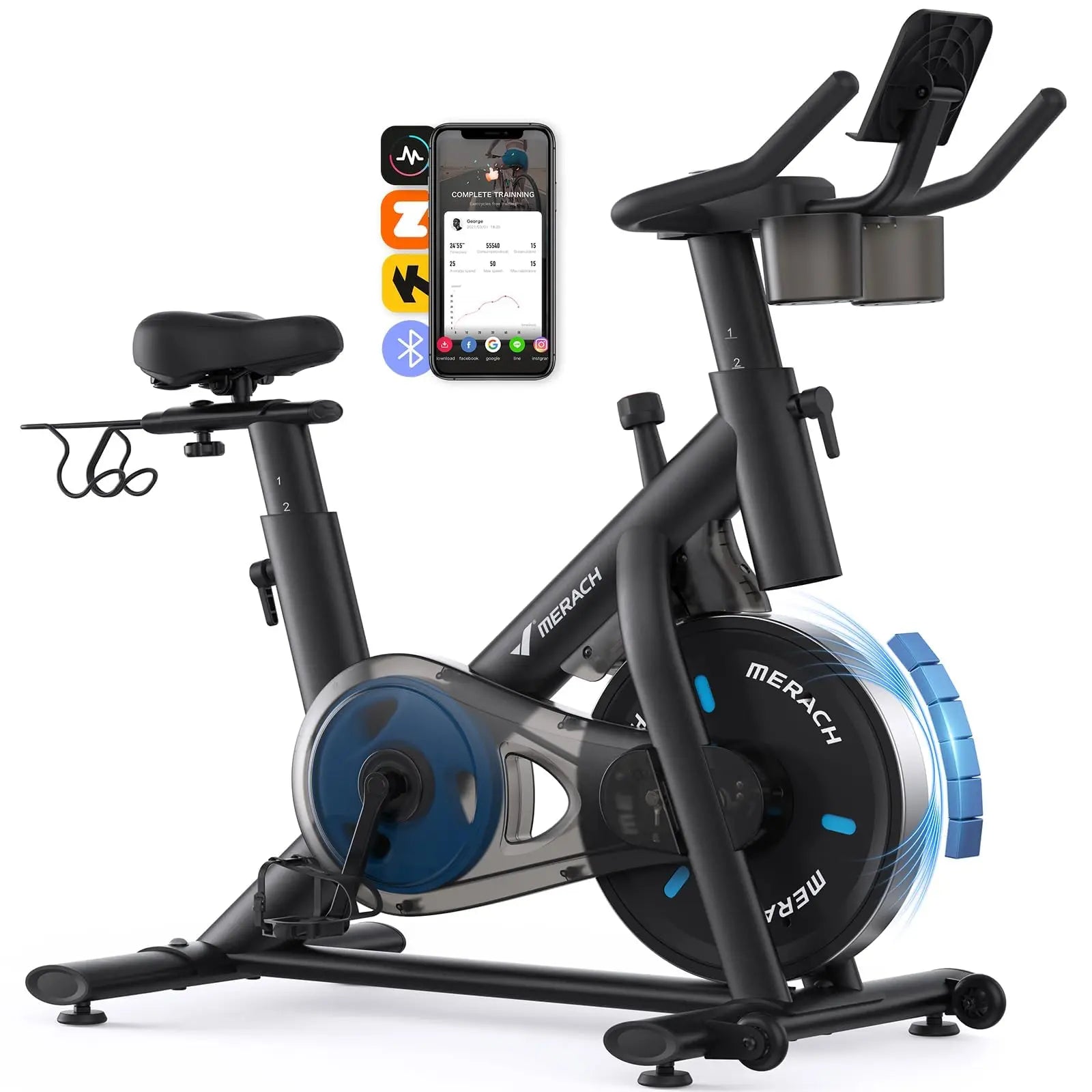 Exercise Stationary Bike Brake with Exclusive App