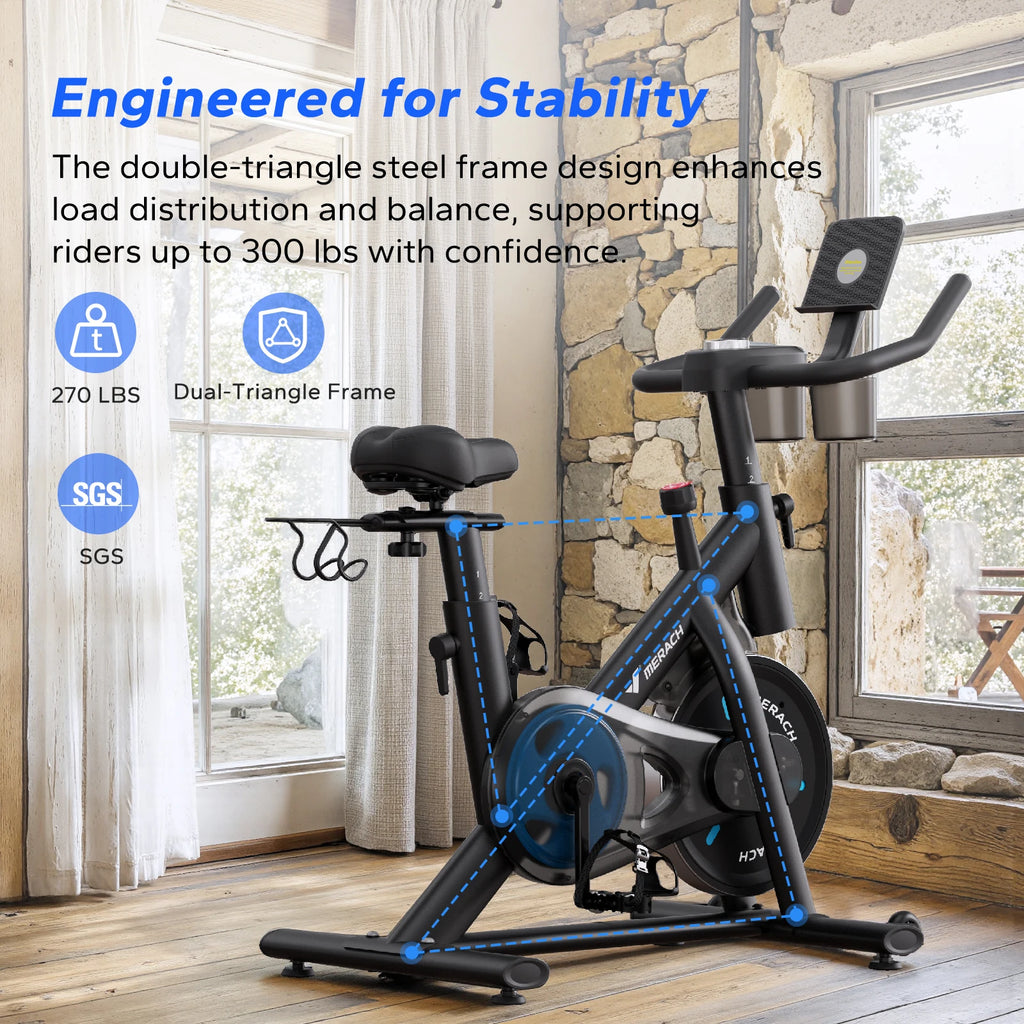 Exercise Stationary Bike Brake with Exclusive App