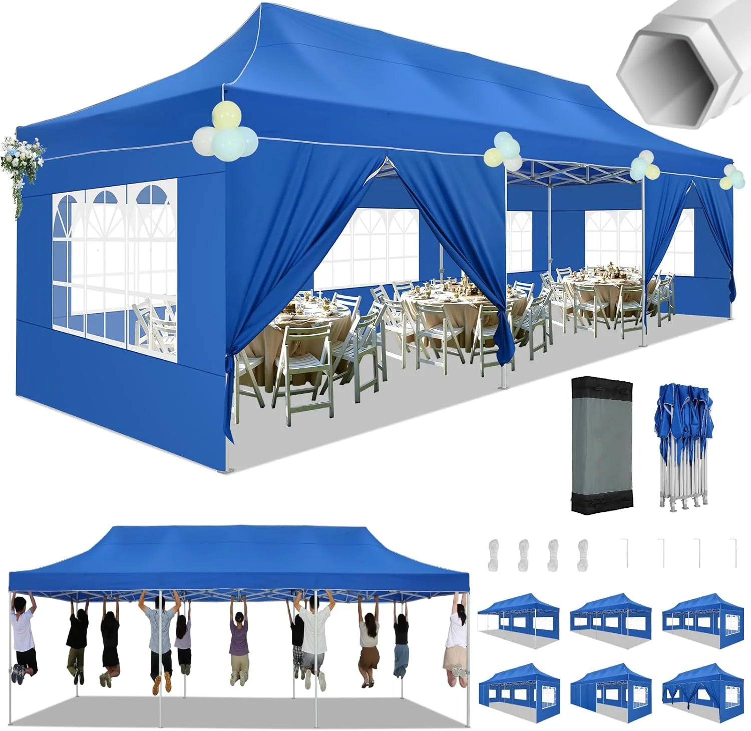10x30ft Pop Up Canopy Tent Gazebo Party Heavy Duty Marquee Awning