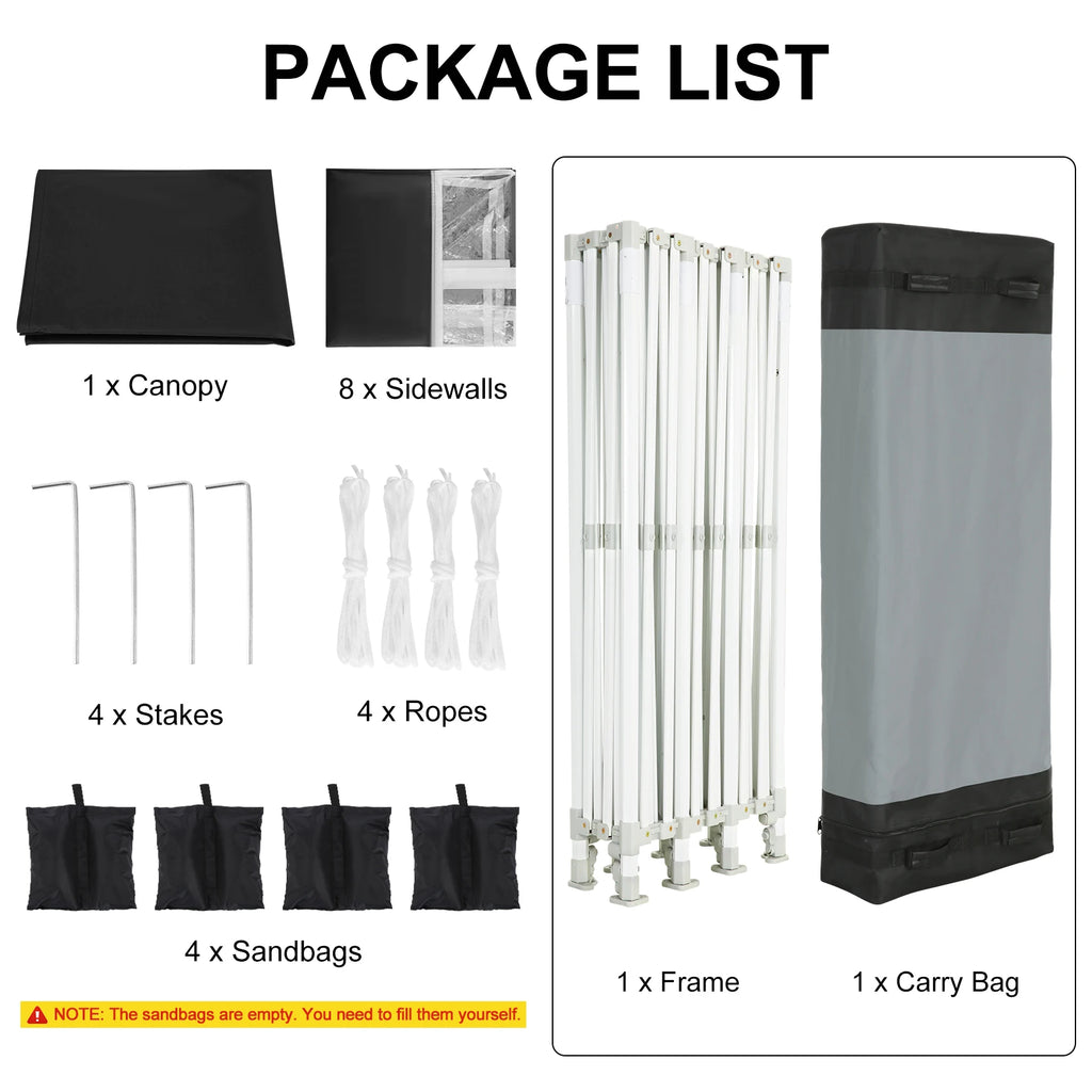 10x30ft Pop Up Canopy Tent Gazebo Party Heavy Duty Marquee Awning