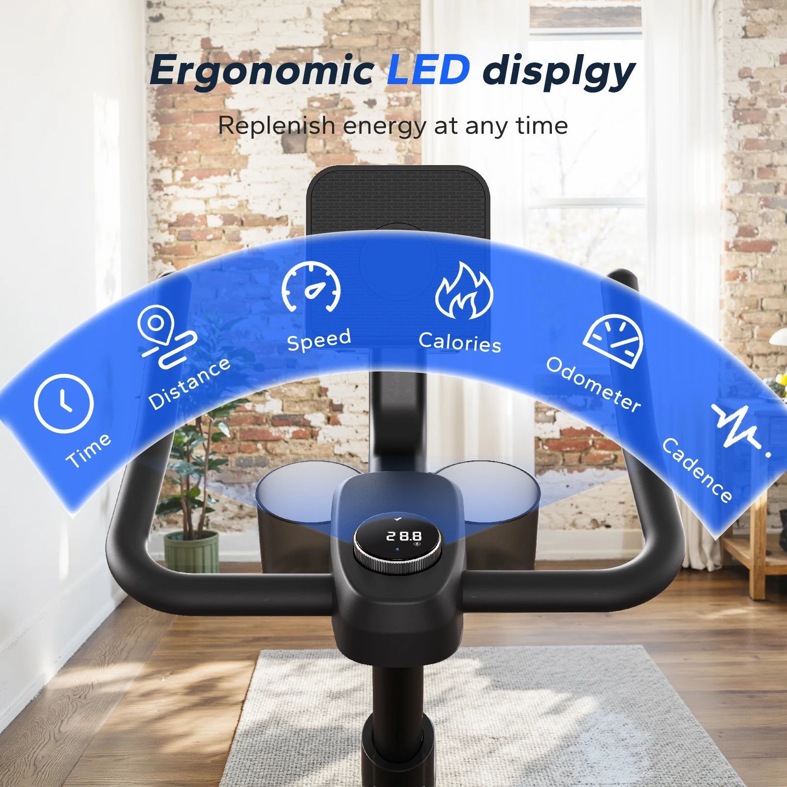 Exercise Stationary Bike Brake with Exclusive App