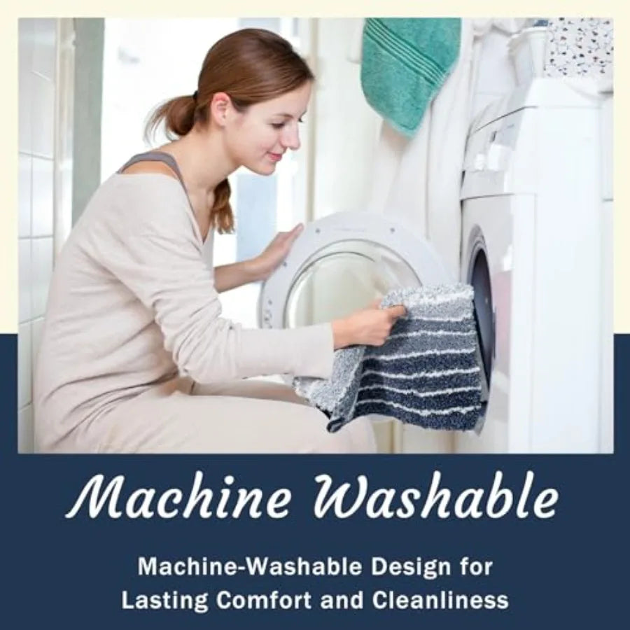 Bathroom Rug 18"x24" Non-Slip, Absorbent Bath Rugs, Machine Washable,
