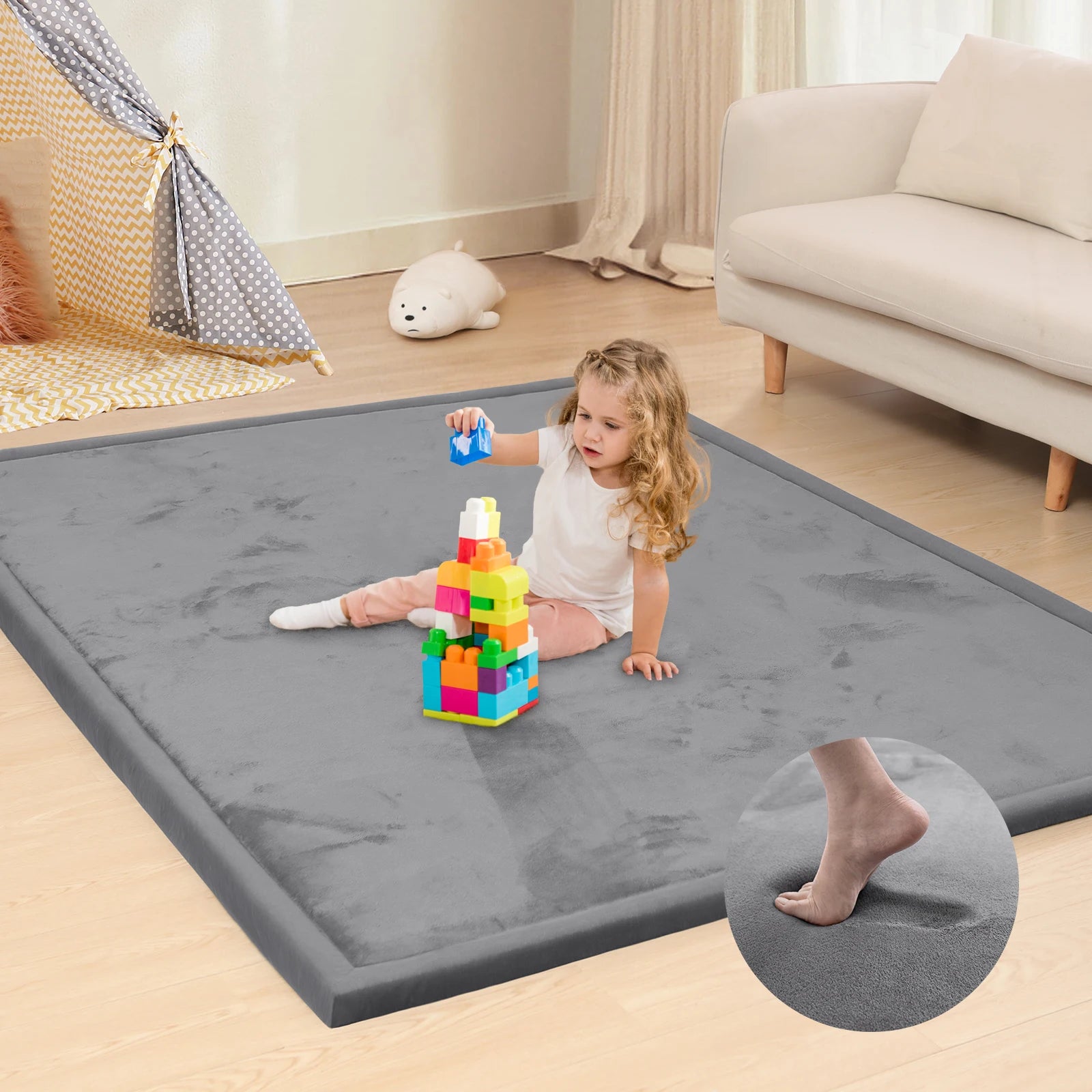 1.3" Thick Large Tatami Carpet Baby Play Mat Non-Slip