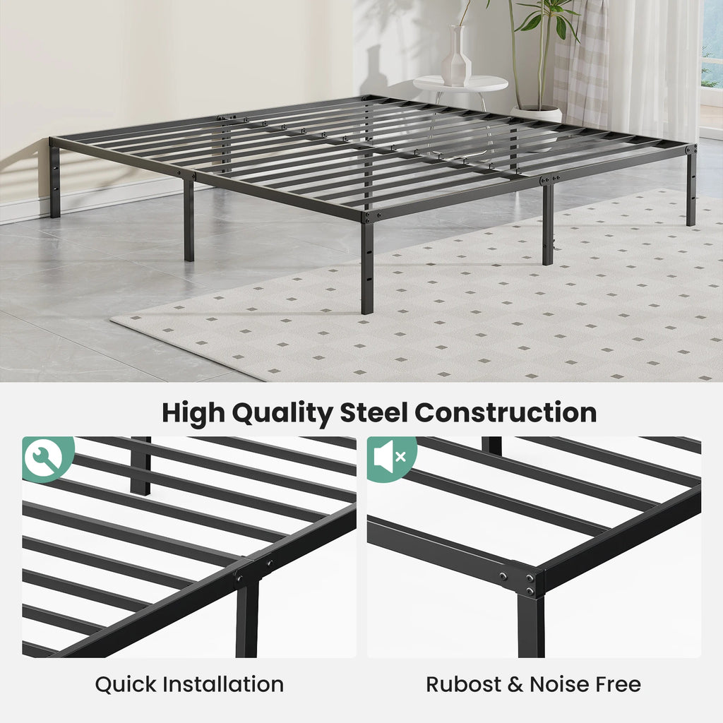 Metal Platform 16IN Tall Basic Bed Frame Sturdy Steel.