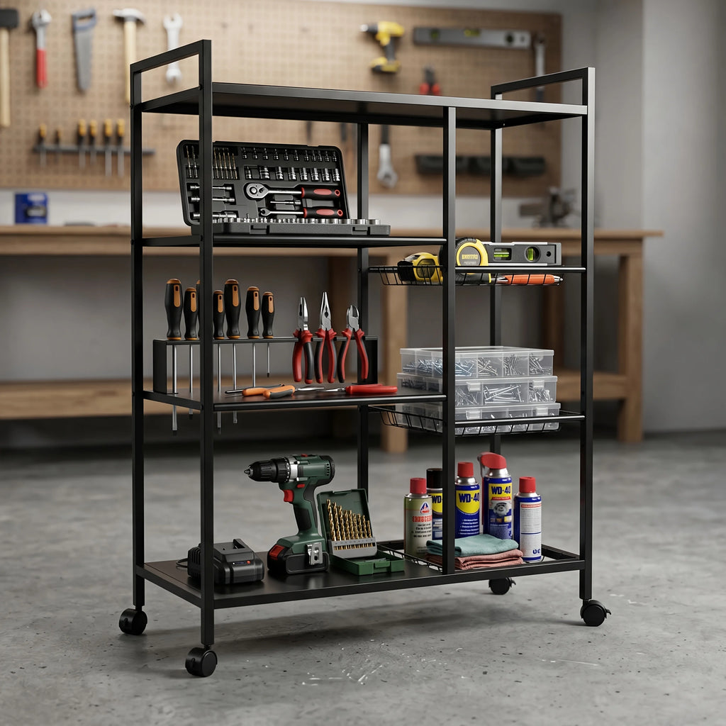 1pc Movable Storage Rack, Adjustable