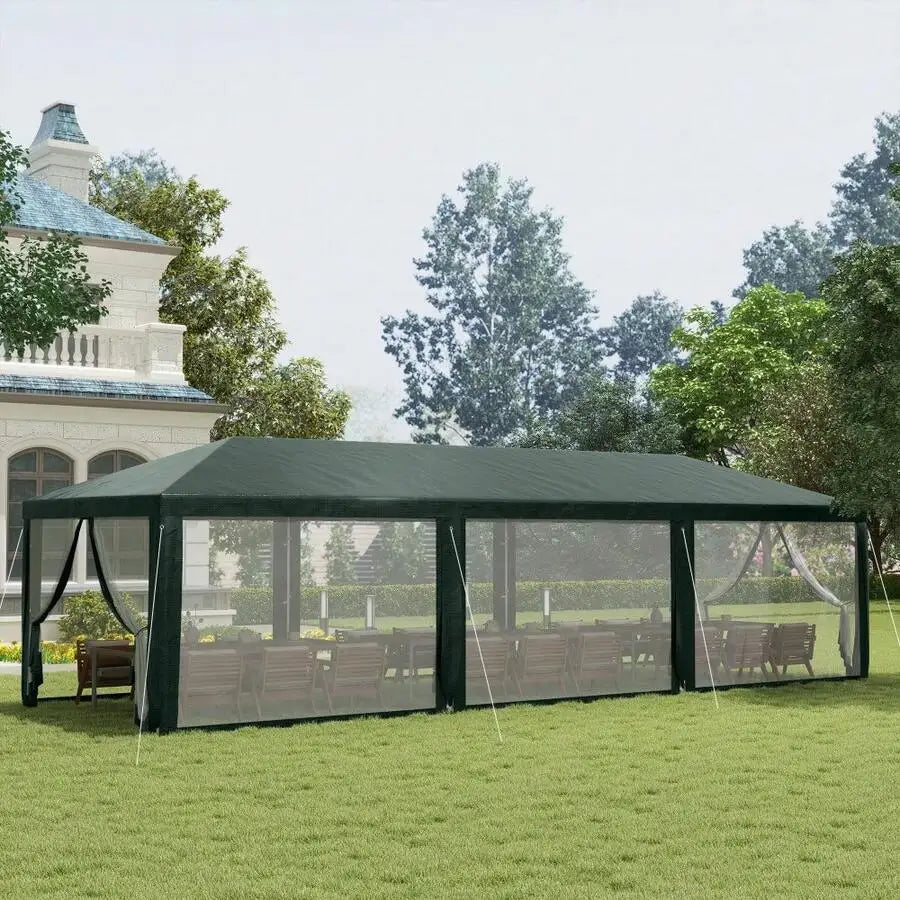 10ft X 28ft Gazebo Tent With Removable Mesh Walls