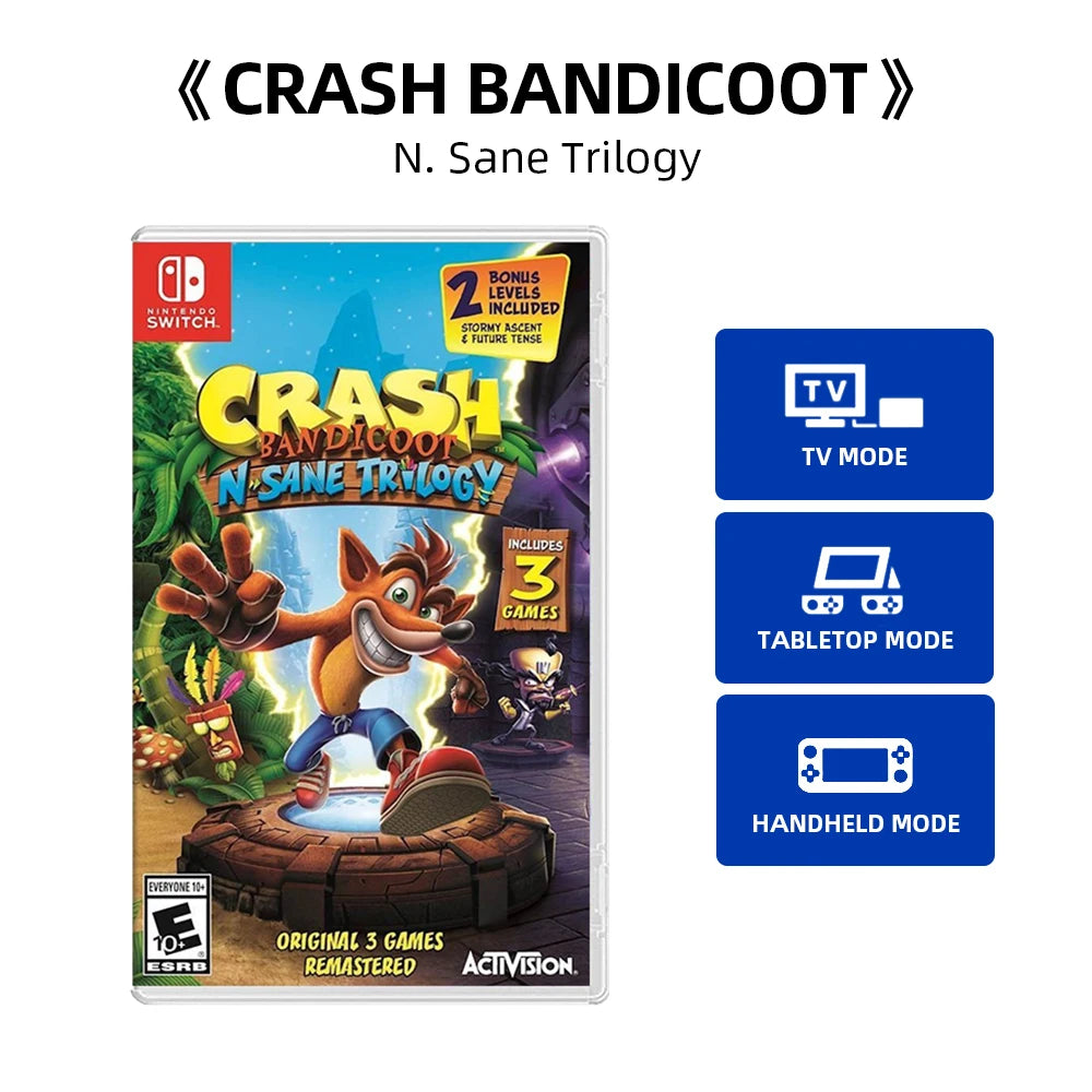 Nintendo Switch - Crash Bandicoot N. Sane Trilogy - Games Physical Cartridge