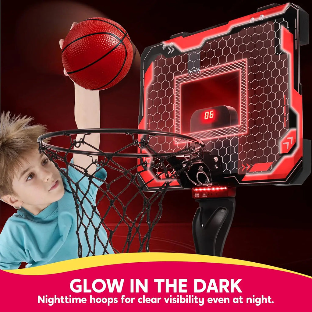 Indoor Light Up Basketball Hoop Over The Door.