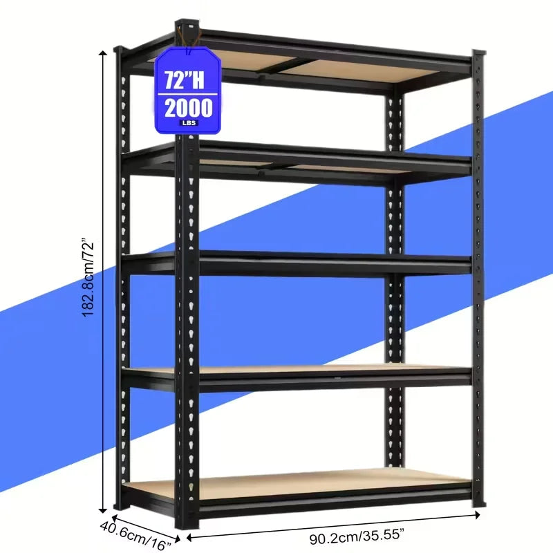 72"/60"H Garage Shelving Storage Shelves，2000LBS Capacity Heavy Duty Adjustable
