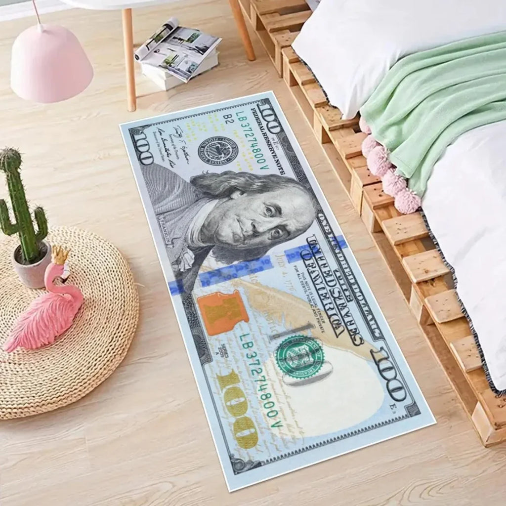 Money Rugs 100 Dollar Bill Runner Cool Area Rug for Living Room Kitchen Rug Laundry Runner Rug Bedroom Bathroom Mat