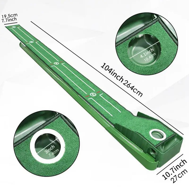 Home Golf Putting Mat. Golf Practice Velvet Mat. Automatic Ball Return