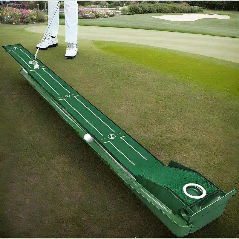 Home Golf Putting Mat. Golf Practice Velvet Mat. Automatic Ball Return