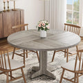 Round Dining Table for 4, 47 Inch Farmhouse with stable base