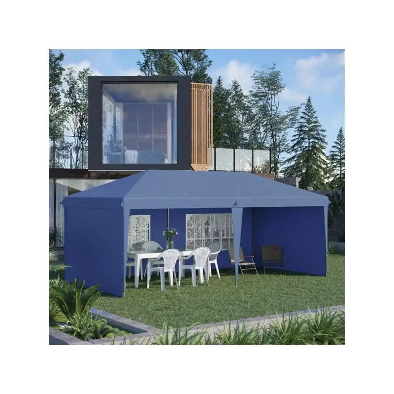 10'x20' Pop Up Canopy Party Tent with 4 Sidewalls, Blue, Outdoor Shelter,