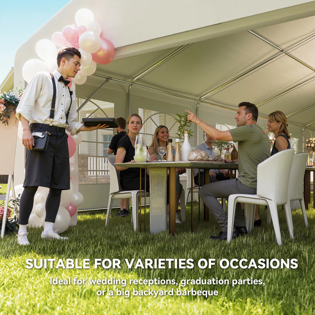 23' x 39' Party Tent and Heavy Duty Carport with Twelve Windows