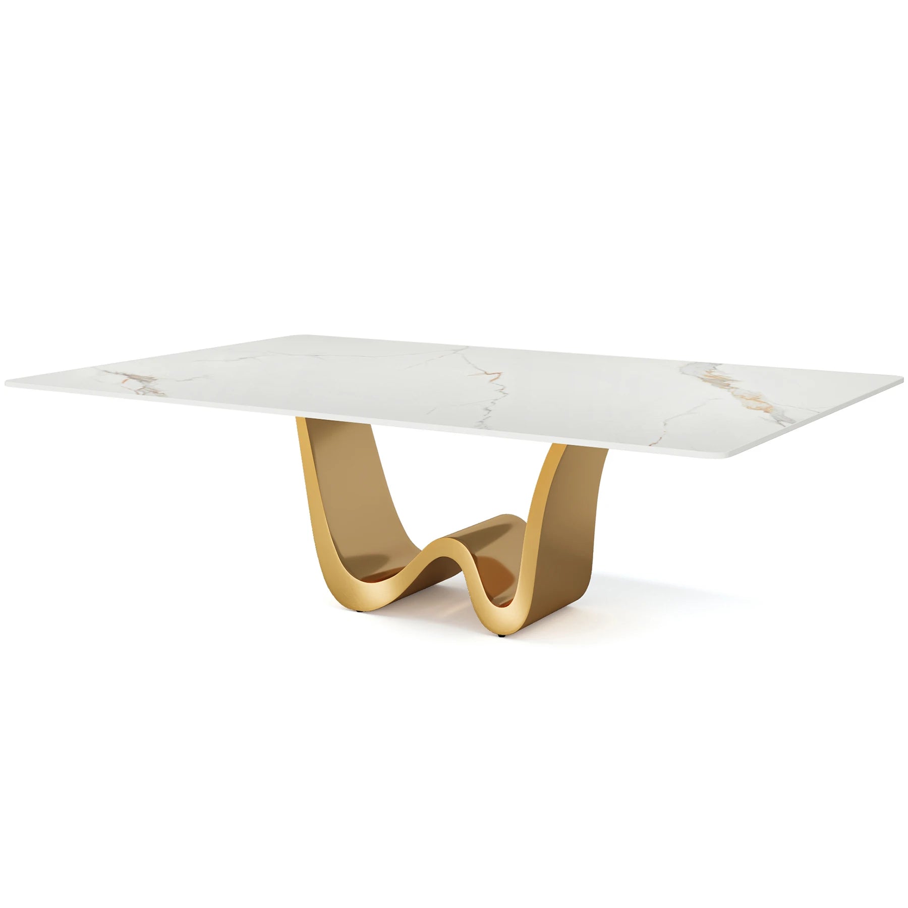 78.74" Sintered Stone Dining Table for 6-8, Modern Rectangle Dining Table