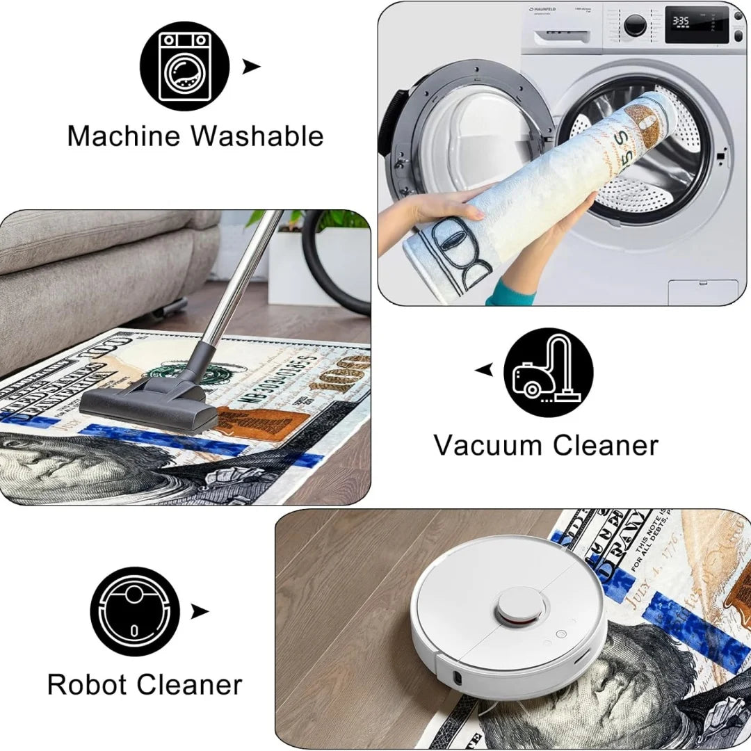 Money Rugs 100 Dollar Bill Runner Cool Area Rug for Living Room Kitchen Rug Laundry Runner Rug Bedroom Bathroom Mat