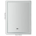 Rectangle Tri-Color Dimmable LED Mirror with Display Demist Touch IP54 Waterproof.