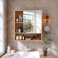 Wall Medicine Cabinet Cupboard Natural Bamboo Bathroom Vanity Mirror