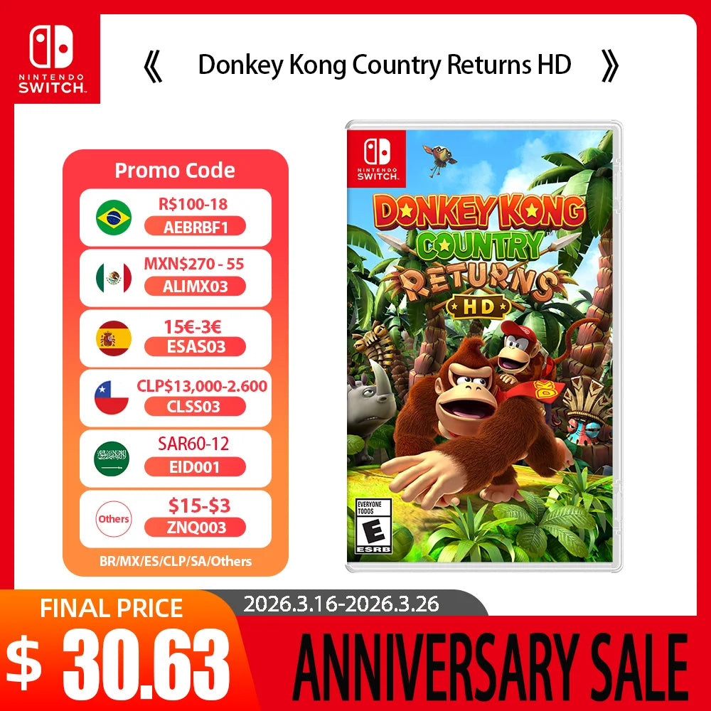 Nintendo Switch Game Deals/Donkey Kong Country Returns HD/Cartridge Physical Card