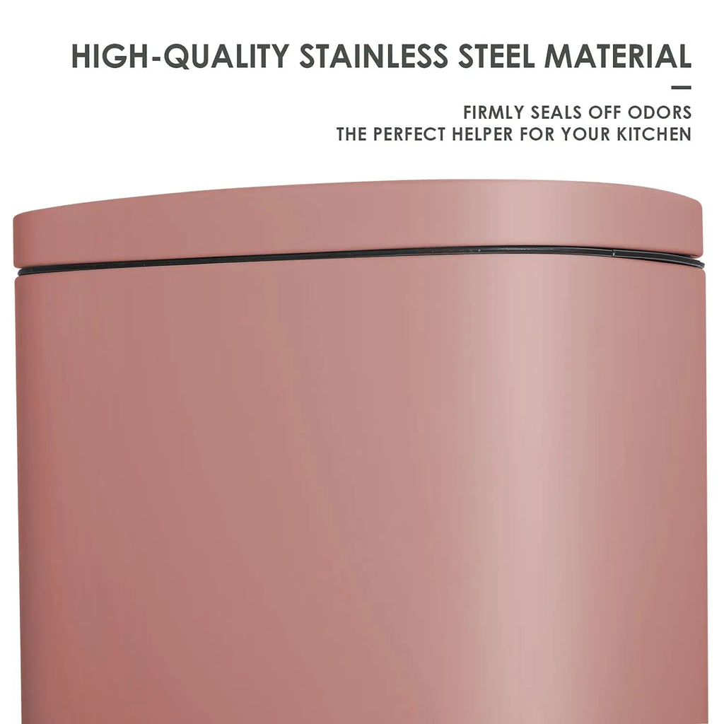 Trash Can, Stainless Steel Kitchen Garbage Can, removable bucket