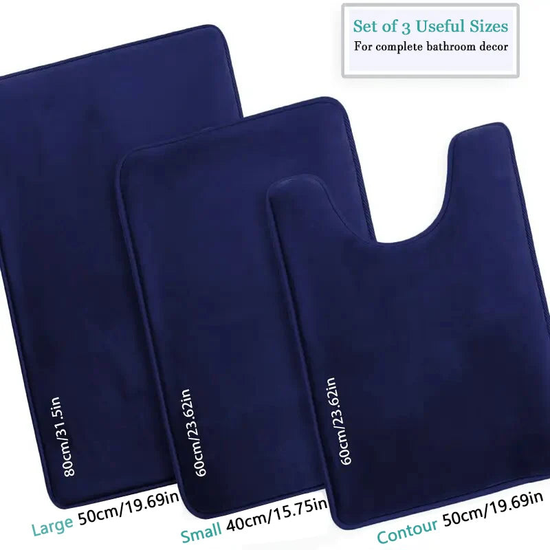 Three Piece Toilet, Bath Floor Mat, Shower Mat, Non Slip.