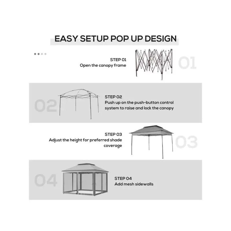 Outdoor Pop Up Canopy Tent -Easy Setup for Events and Parties
