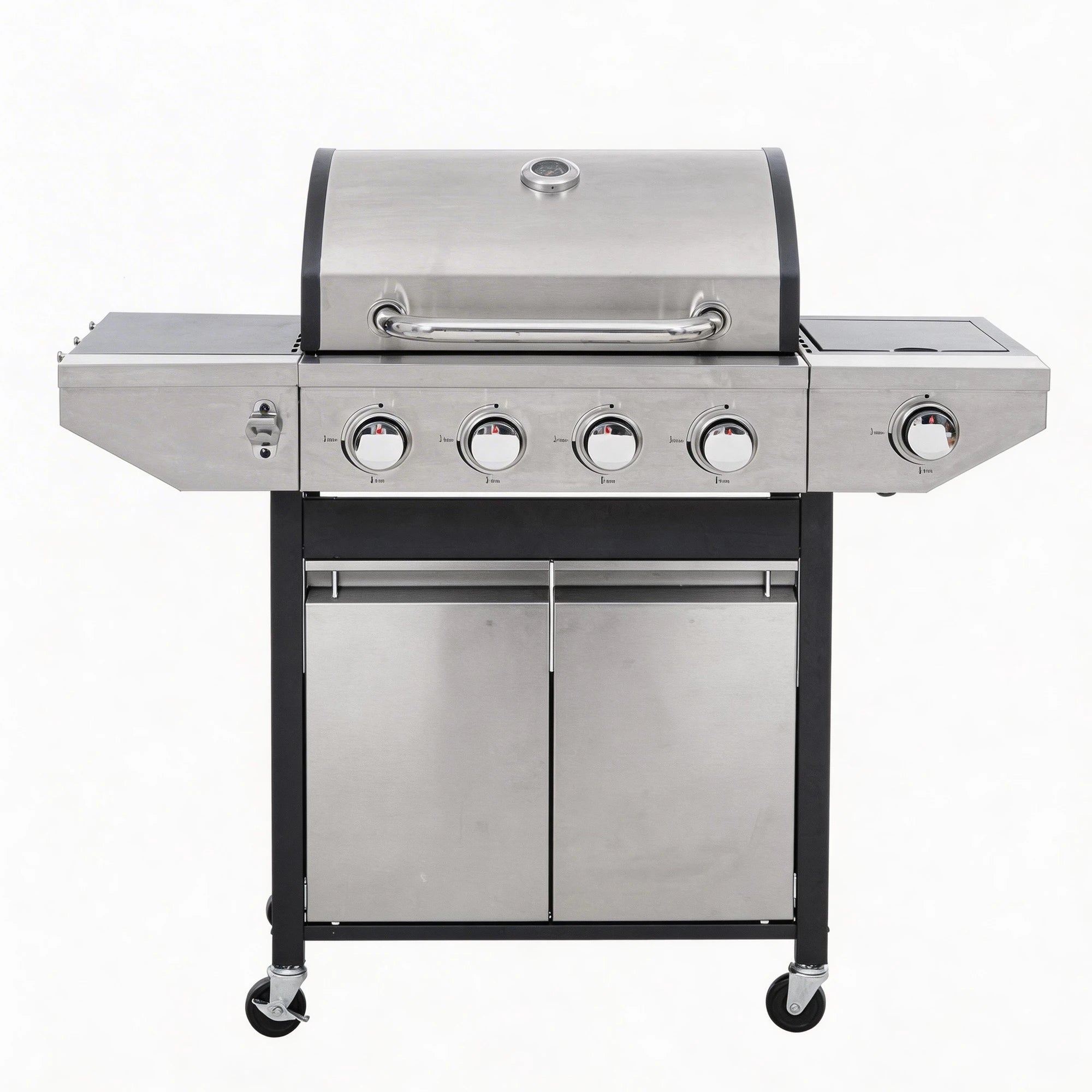 4 Main Burner Stainless Steel Gas Grill with Side Burner,