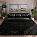 Large plush area rug, decorative rug.