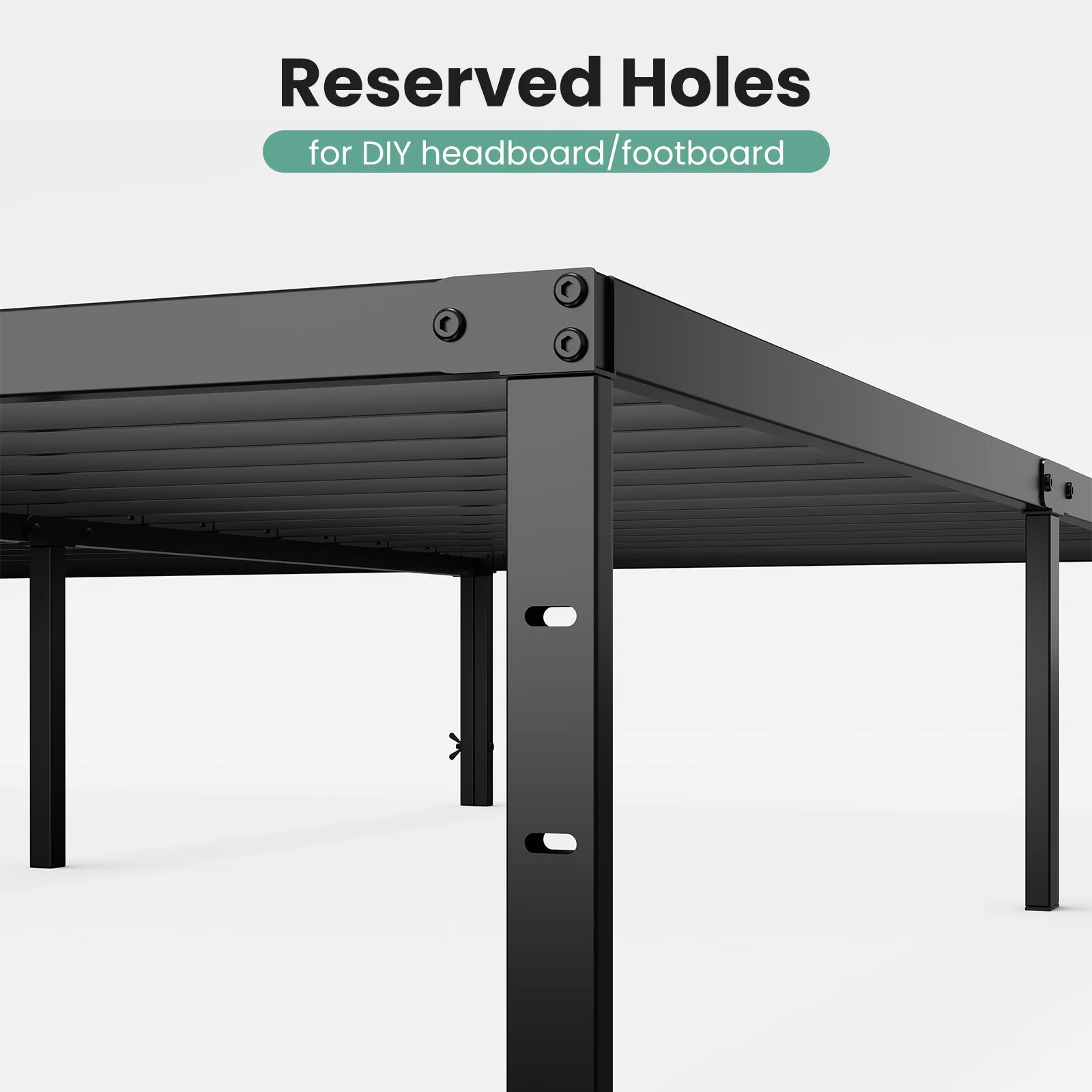Metal Platform 16IN Tall Basic Bed Frame Sturdy Steel.