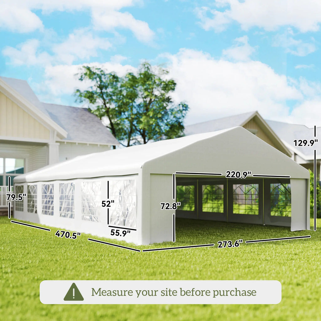 23' x 39' Party Tent and Heavy Duty Carport with Twelve Windows