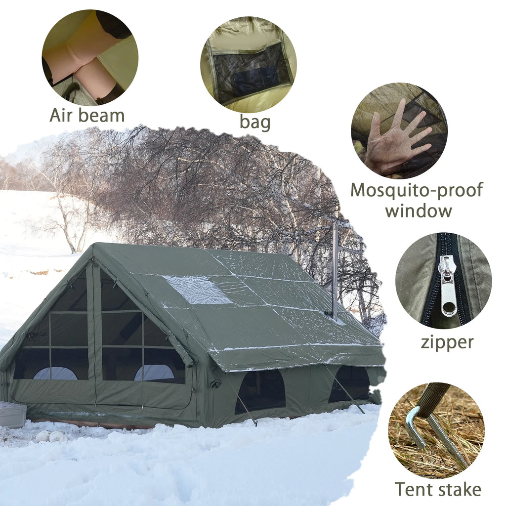 Pakicetus Quick Setup Inflatable Camping Tent, Waterproof Family Tent for 4-8 Persons,