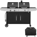 ZH3002C Propane Gas and Charcoal Grill Combo with Cover,