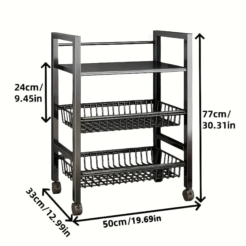 1pc Movable Storage Rack, Adjustable