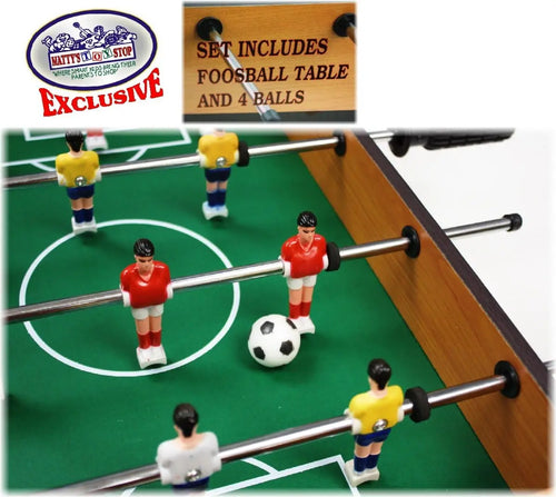 20' Wooden Table Top Air Hockey (Extra Pucks) & Foosball  (Extra Balls)