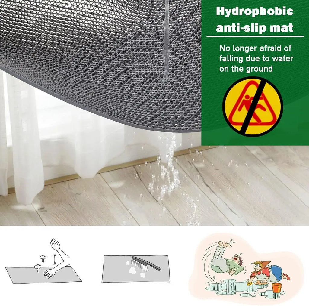 Minimalist Anti Slip Mat for Bathroom and Kitchen, Hollow Mesh Bathroom Floor Mat,