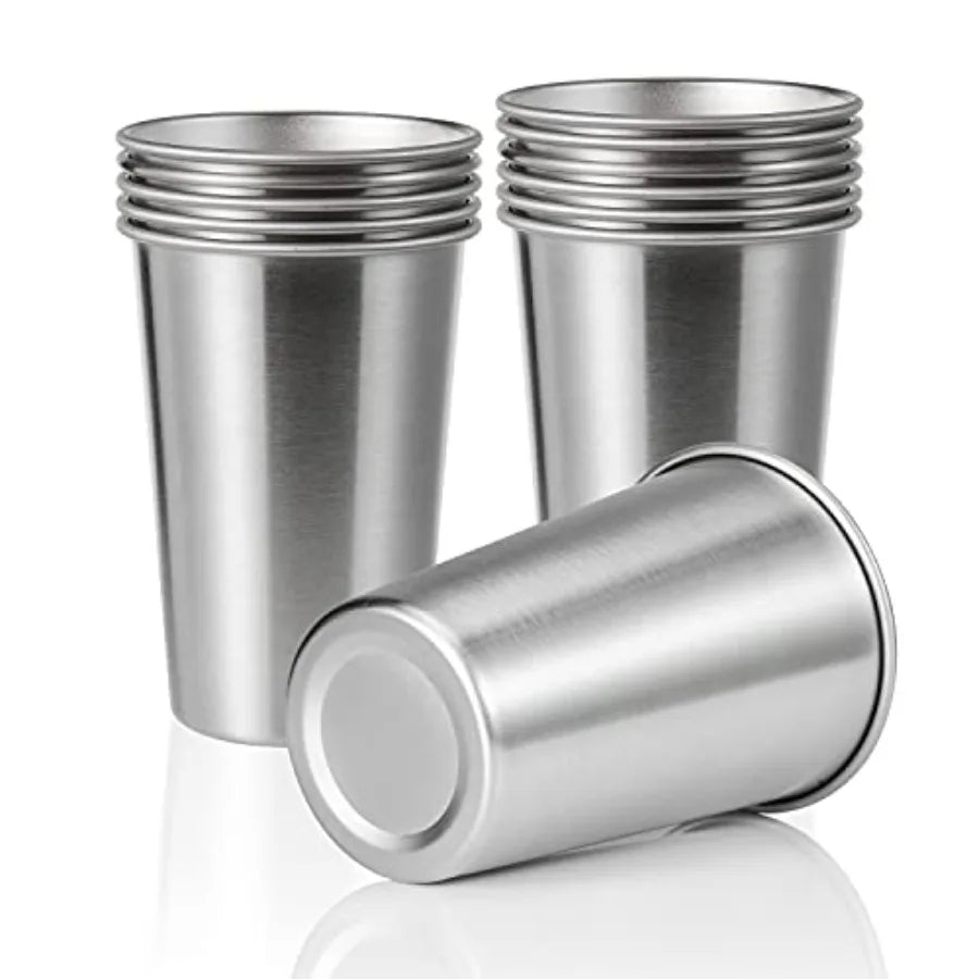12 Pack 16oz Stainless Steel Pint Cup,