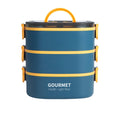 Lunch box, stackable 3-layer food container, leak-proof, microwave safe