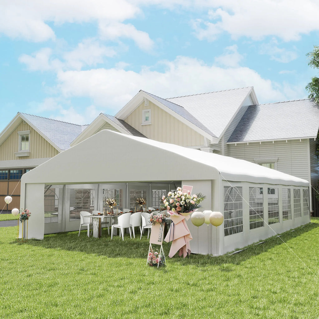 23' x 39' Party Tent and Heavy Duty Carport with Twelve Windows