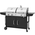 ZH3002N Propane Gas and Charcoal Grill Combo, Dual Fuel BBQ Grill with 2 Side Shelves