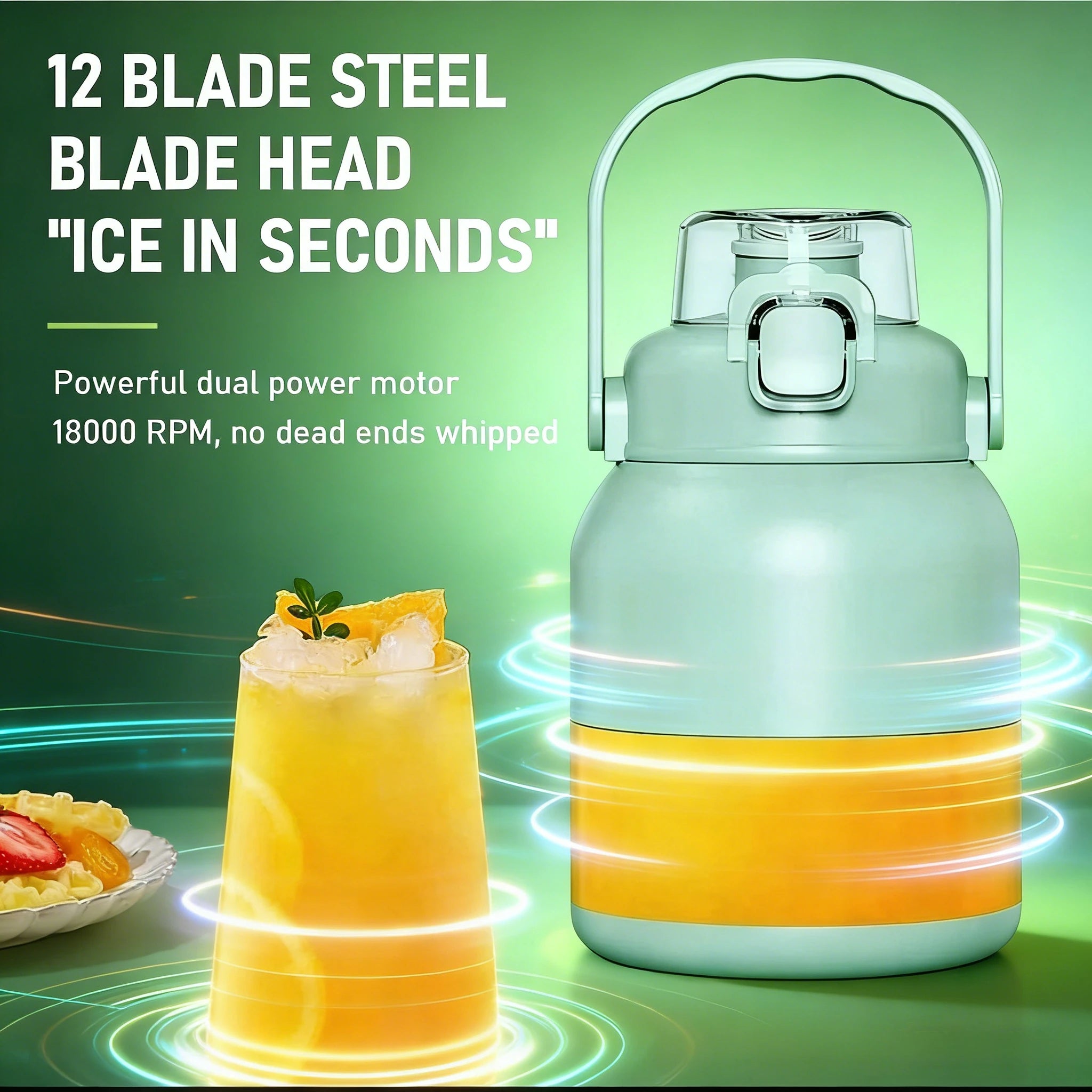 Portable Cordless Blender /USB rechargeable 33oz /12 Stainless Steel Blades.