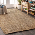 Hand Woven Chunky Jute Natural Indoor Area Rug, 3x5, Bohemian, Rustic.