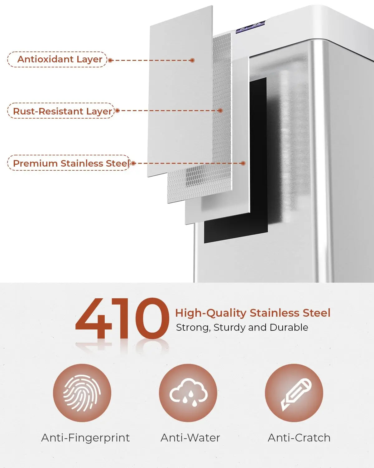 13.2 Gallon Motion Sensor Trash Can, Stainless Steel Smart Bin