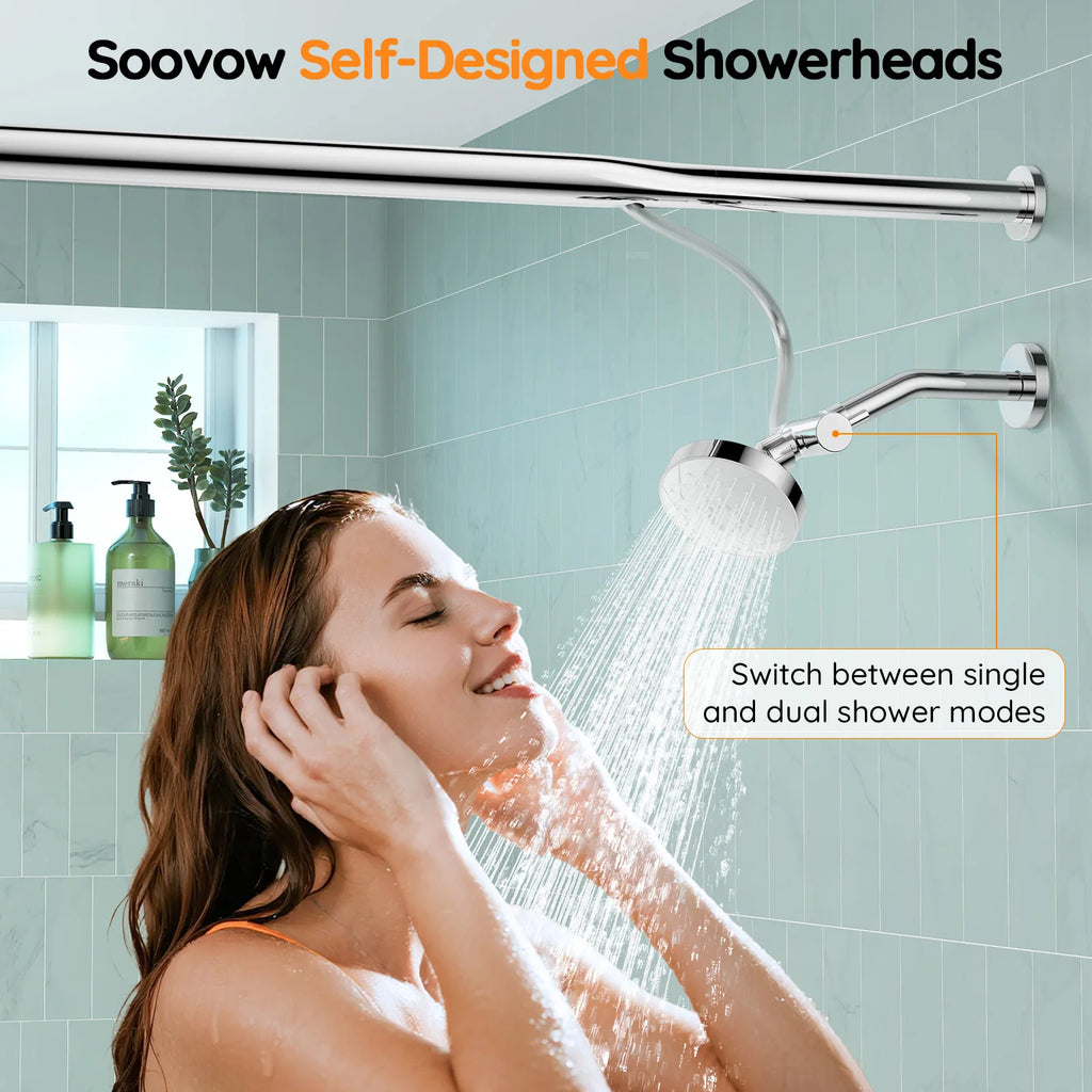 Tandem Shower Head For Couples, Dual Shower Head System