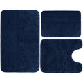 Velvet Memory Foam Bathroom Rug Set Of 3 Water Absorption Non Slip Extra Soft Bath Mats Machine Washable&Dry Toilet Floor Mat