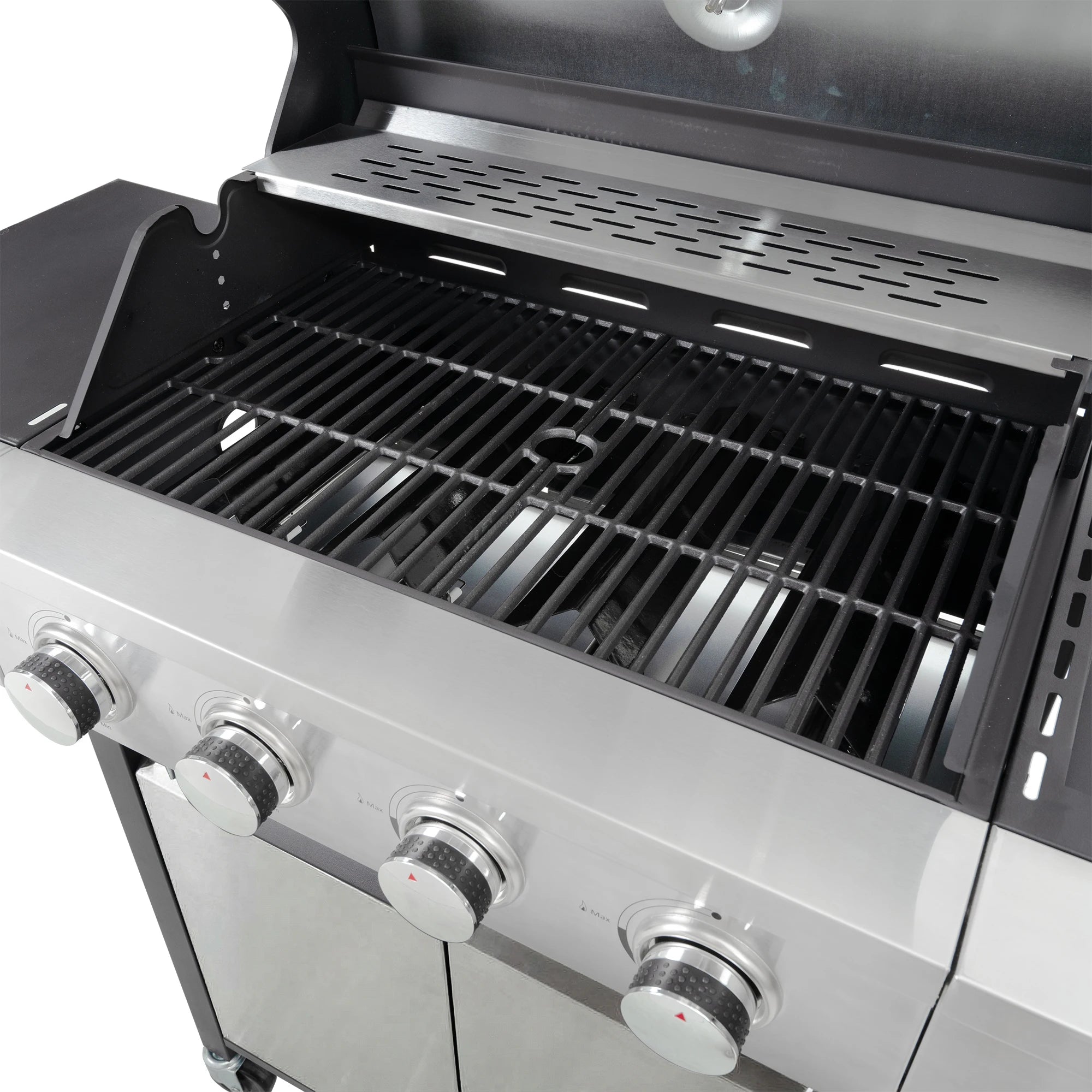 4 Main Burner Stainless Steel Gas Grill with Side Burner,