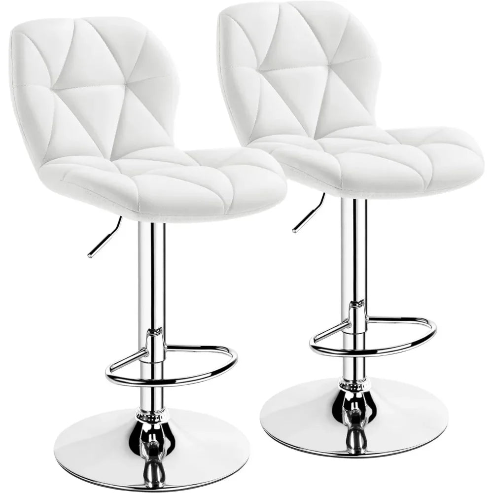 Height Adjustable Swivel Barstools PU Leather Counter Stools with Bracket