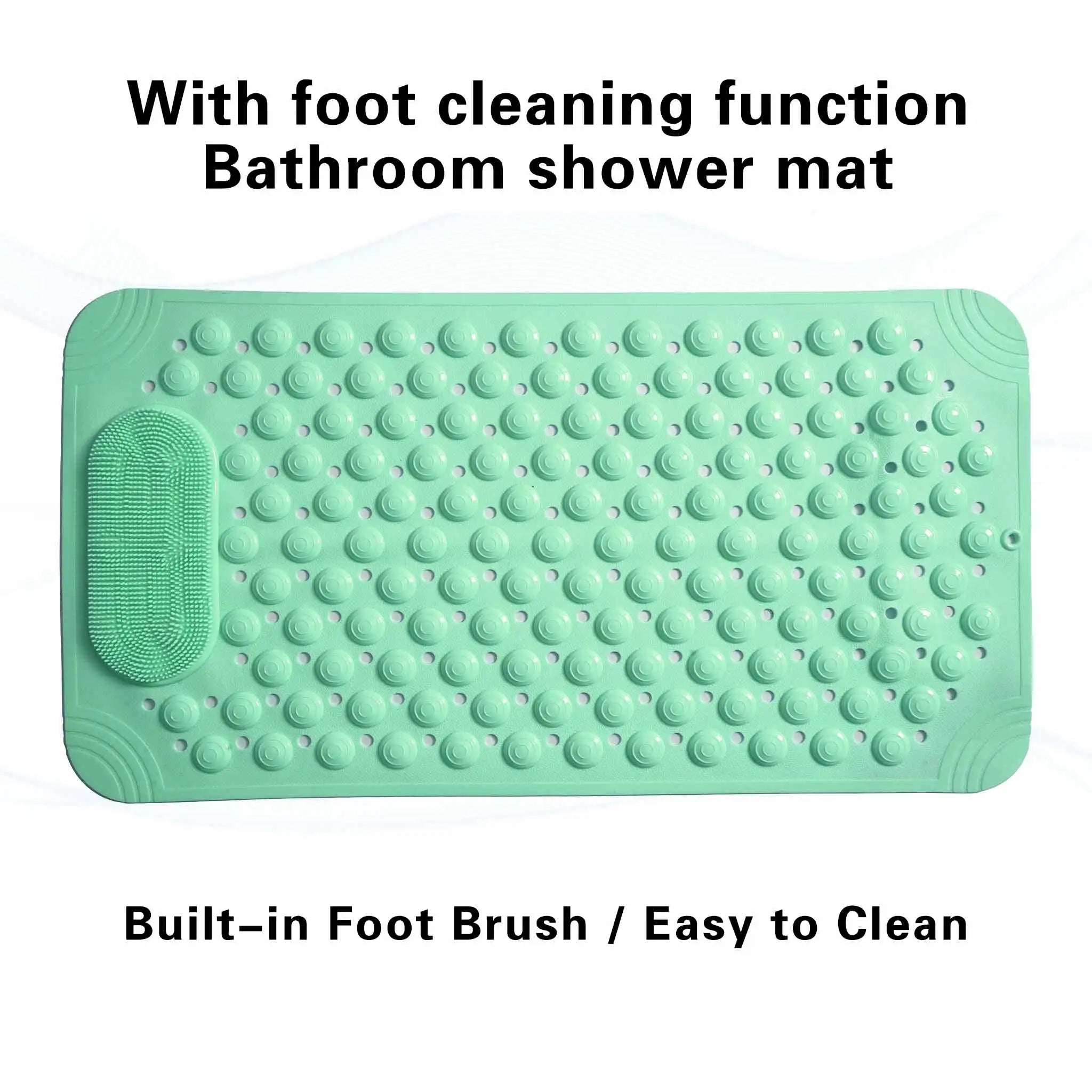 1pc non-slip shower mat. Drain holes and suction cups, foot massage.