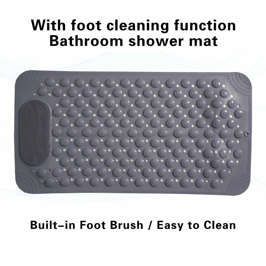 1pc non-slip shower mat. Drain holes and suction cups, foot massage.